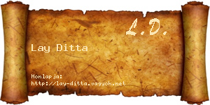 Lay Ditta névjegykártya